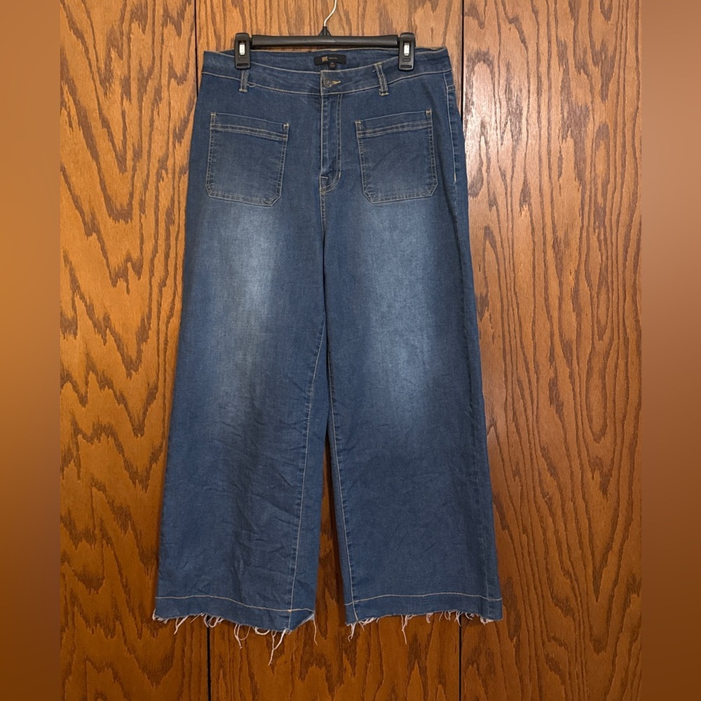 Frye Wide Leg Jeans Size 30 Raw Hem High Rise Denim